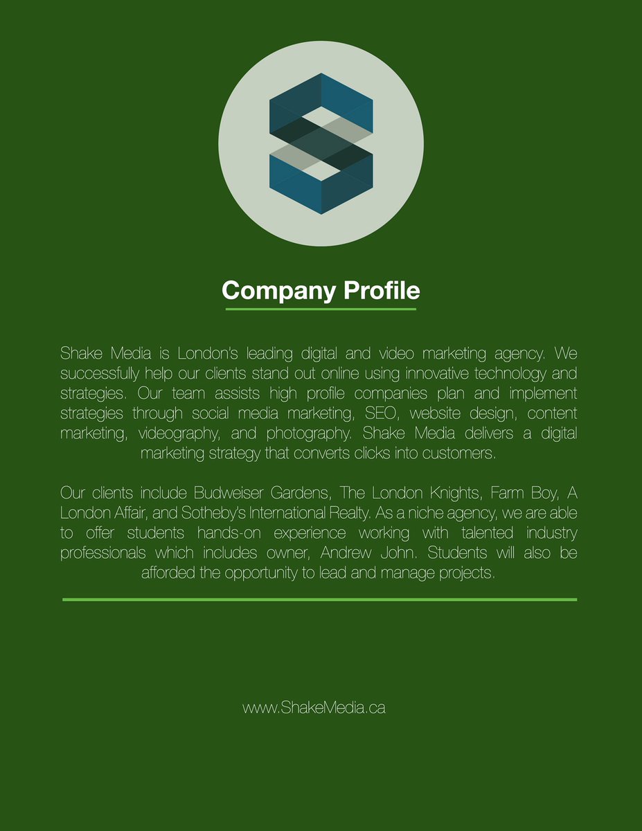 ShakeMedia's tweet photo. We are looking for additional Marketing and Media Interns. Take a look at our posting below. Can't wait to hear from u! @GoLondonKnights https://t.co/bk6FMO7RBF