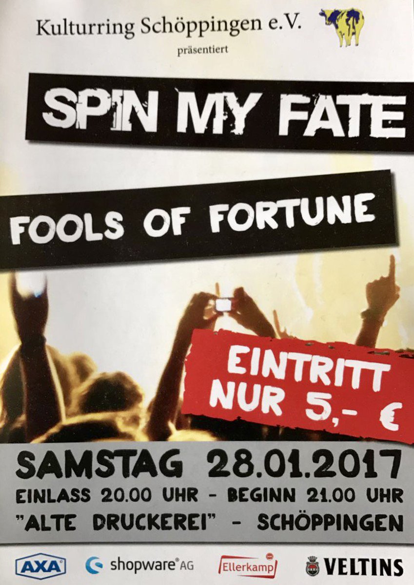 bluesfestival's tweet photo. Vormerken: Spin My Fate + Fools Of Fortune am 28.01.2017 #Schöppingen #live #concert #kulturring #schoeppingen #spinmyfate #foolsoffortune https://t.co/T6OflcQZLJ