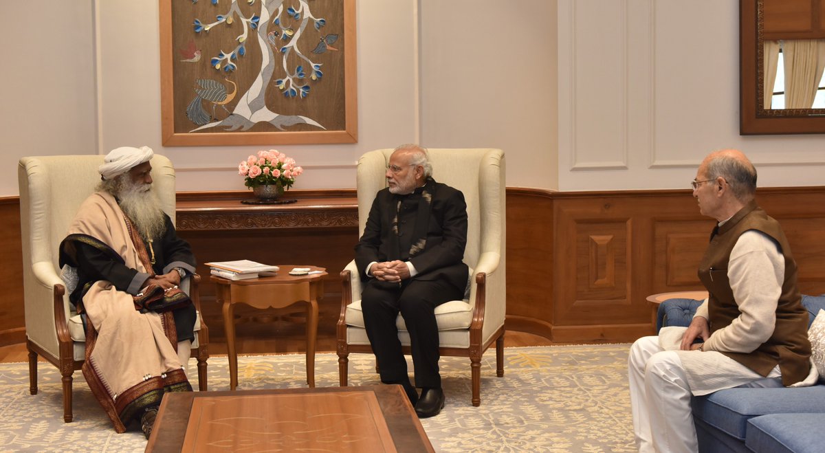 narendramodi's tweet image. Had a very insightful discussion with @SadhguruJV. @ishafoundation