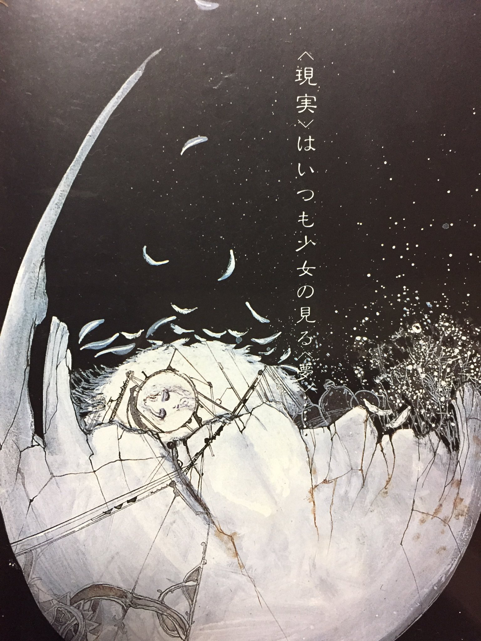 天使のたまご L判ガラス額装 フォトスタンド 天野喜孝 / 押井守