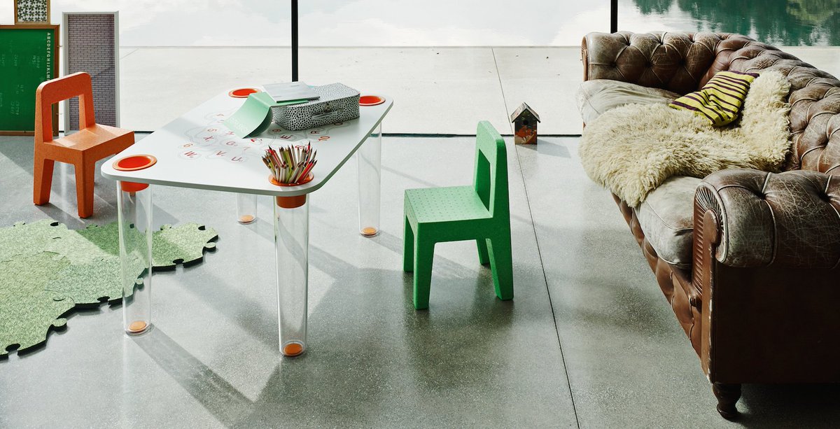 Children's chair Seggiolina Pop is made from expanded polypropylene and designed by legendary designer Enzo Mari. bit.ly/seggiolina-pop