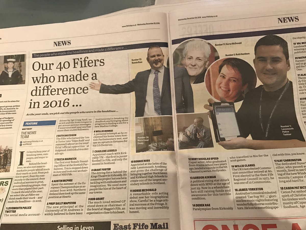 PSOSLevenmouth's tweet photo. Number 1 spot in the @eastfifemail top 40 fifers 2016!
#Barrie #TheOnlyWayIsMethil https://t.co/gfmkcBCbxP