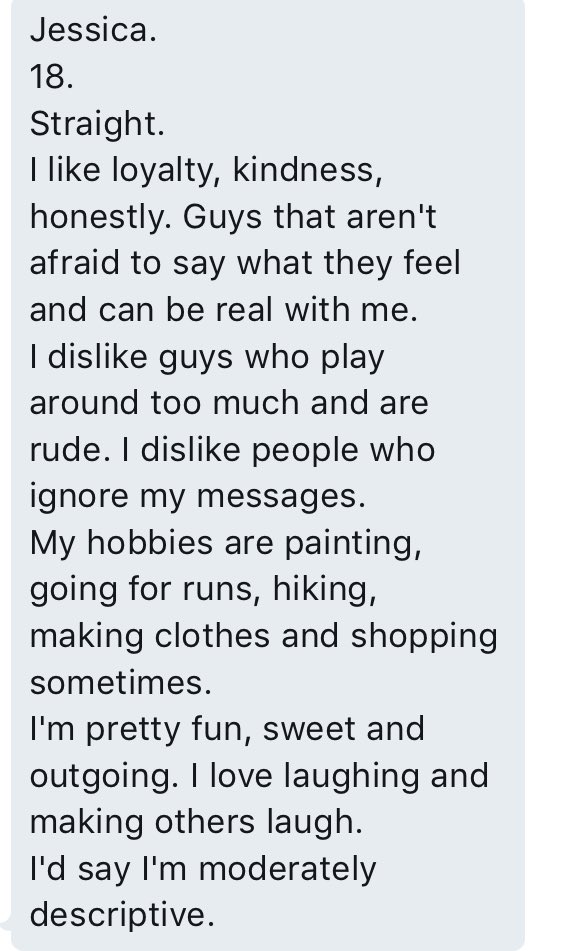 like if interested then send in an application to maybe be matched up!