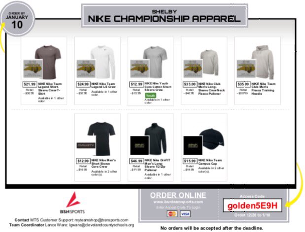 GldLionFootball's tweet photo. NIKE Championship Gear Store is now open at https://t.co/QykokwZWHP, access code golden5E9H. https://t.co/Bj4D0aasOg