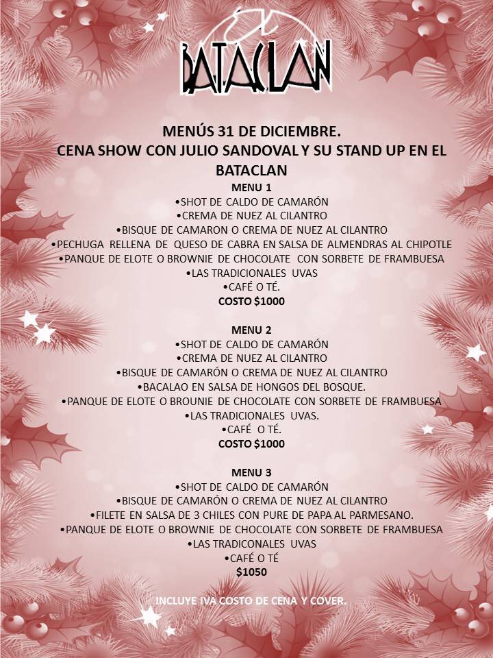 soyjulio13's tweet photo. #FelizJueves Ya reservaron para el mejor festejo de año nuevo del mundo mundial? al 5525-2473. @elbataclan se está luciendo con el menú https://t.co/0UMDaBgENS