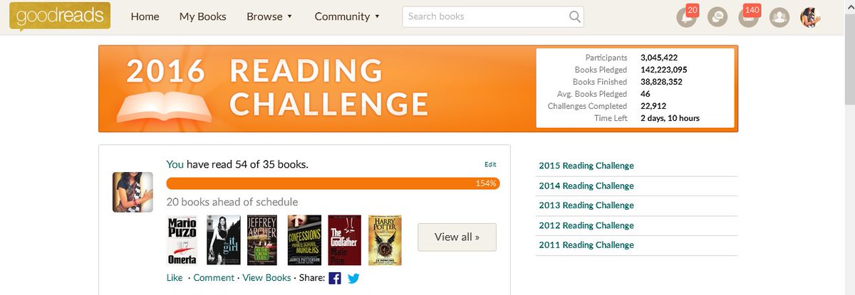 Drish101's tweet photo. @goodreads Guess what! I actually made it to 54!! #ReadingChallenge2016 #BeyondTarget #52Books https://t.co/NnHusIdzus
