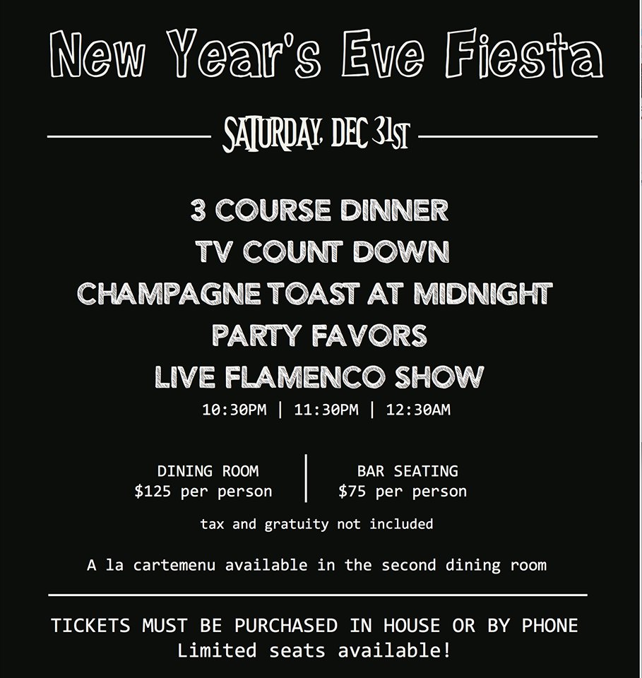 Join us for our #NYE #Fiesta! To book, please call: 212.334.4043 #NYE2017