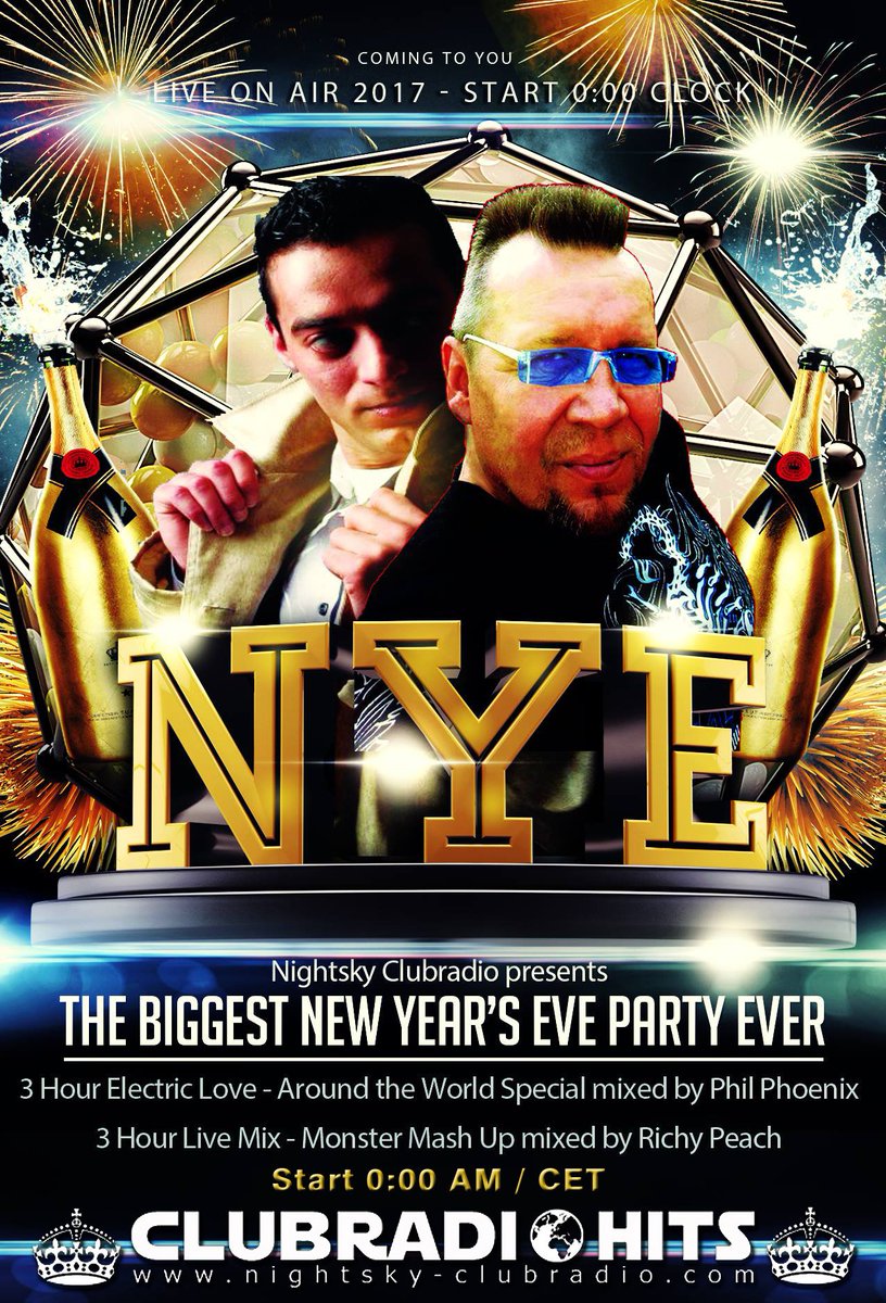 Do not miss our New Year`s Eve 2017 "THE GREATEST NEW YEAR EDM PARTY EVER"! In the RADIO (y) from BERLIN 0:00 am / CET
