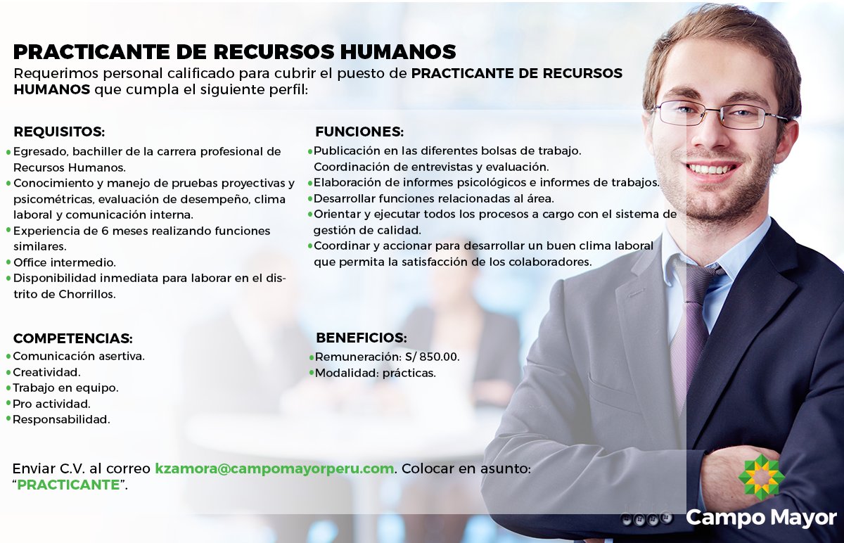 CampoMayorPeru's tweet photo. Oportunidad de #empleo. Envíanos tu C.V. a seleccion@coopsolconsultoria.com. #Coopsol #GrupoCoopsol #TrabajoSiHay #CampoMayor https://t.co/RBW1ScIKqy