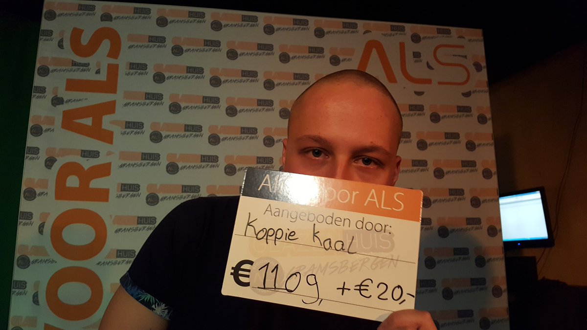 AllesvoorALS's tweet photo. Whoop whoop €1129 voor kaal scheren van onze Boudewijn! @Gramsbergen #AllesvoorALS https://t.co/3r3Ki9EDDU