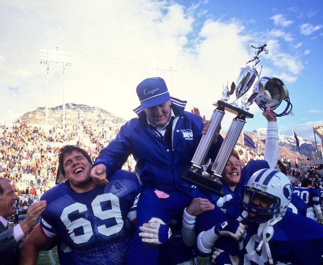 byuROC's tweet photo. The greatest coach to ever do it, and an even better man. The world is a better place because of LaVell Edwards. https://t.co/ILWXerD7BM