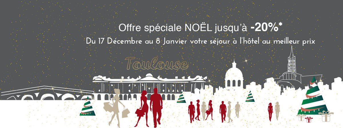 You have until January, 8th to enjoy a stay in Toulouse at a reduced price using our #Christmas offer! :) hotel-albert1.com/offre-speciale…