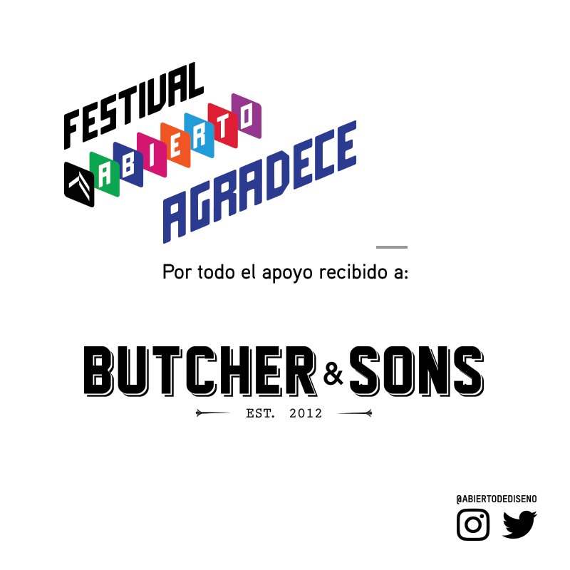 abierto_cdmx's tweet photo. ¡Un gran agradecimiento a nuestros amigos de @ButcherandSons por ser una marca comprometida con el diseño durante #AMD2016! https://t.co/9lCH98m0ZU