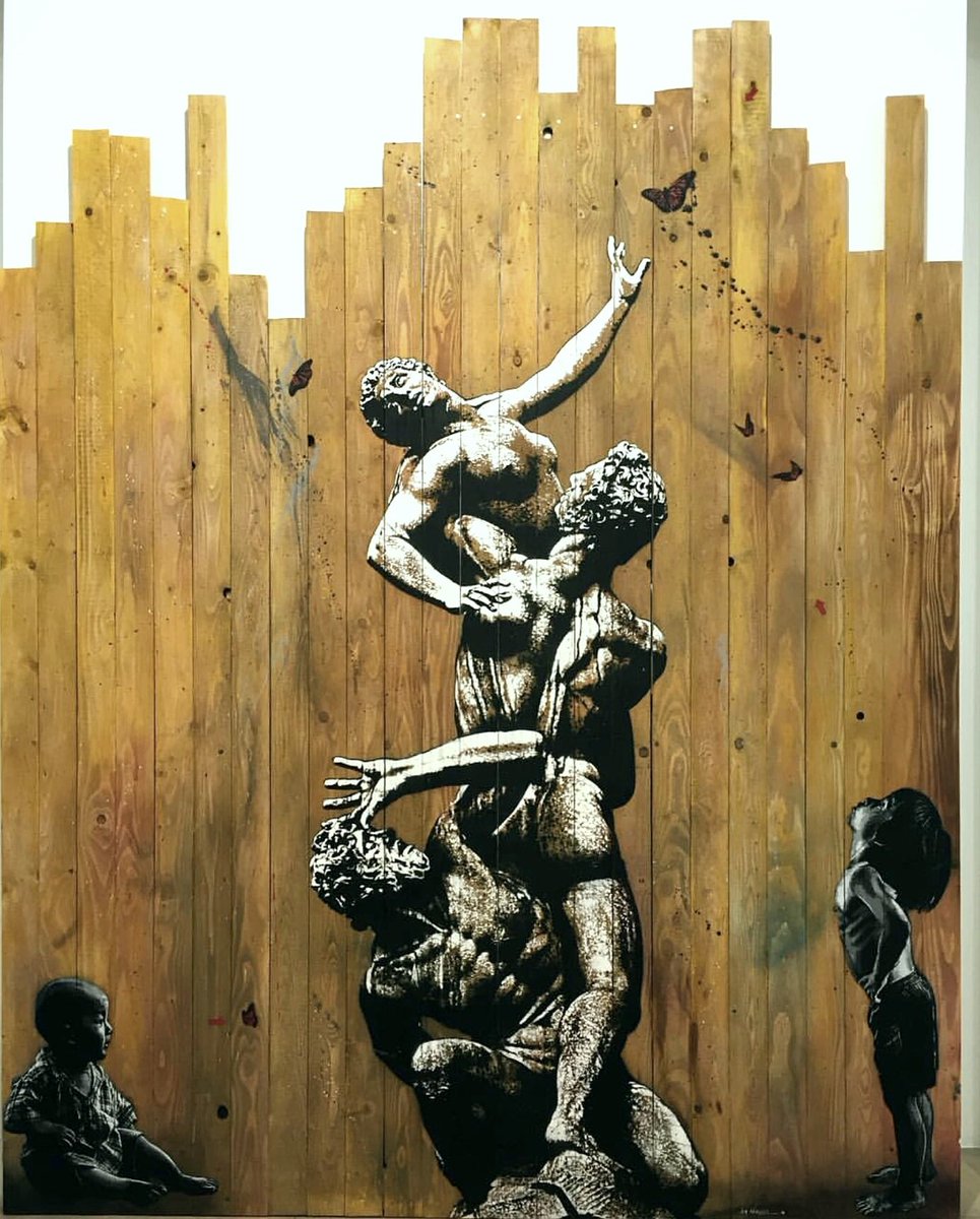 Art4anyone's tweet photo. Breathtaking piece by #jefaerosol titled "out of reach" #streetart #art #contemporaryart #laurentstroukgalerie https://t.co/UeN21rj5Bt