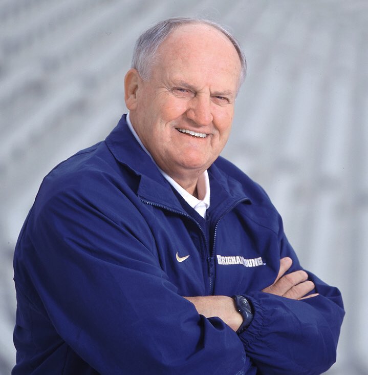 CoachUrbanMeyer's tweet photo. Thoughts and prayers with the family of my good friend LaVell Edwards and the entire BYU family. A phenomenal coach but even better person! https://t.co/YEl5VsuHuI