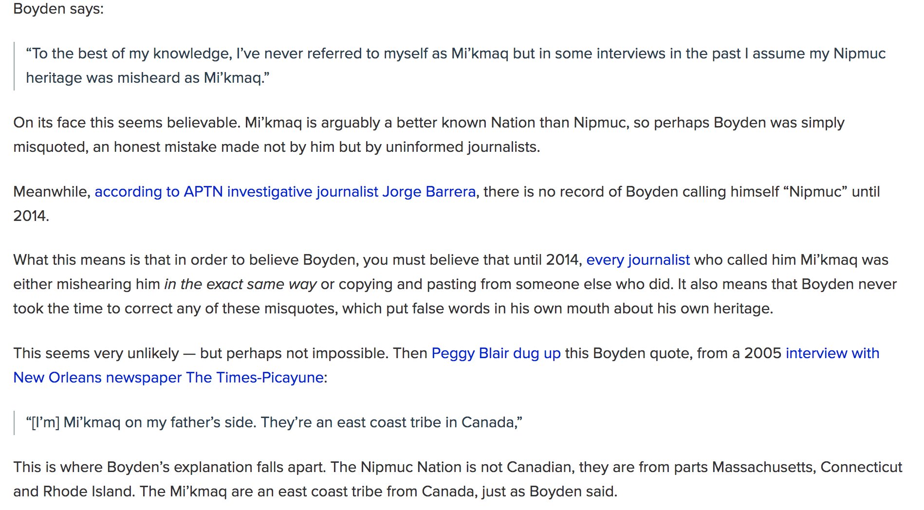 A concise analysis of claims Joseph Boyden has made re his identity: https://t.co/M3815pgXUC https://t.co/nBpDYCDmGX