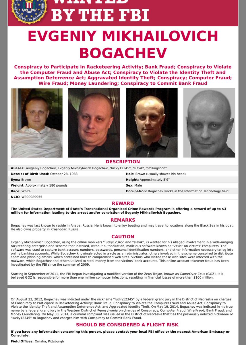 Two of the Russians being sanctioned today by US are already wanted by <a href="/FBI/">FBI</a> for malicious cyber activities