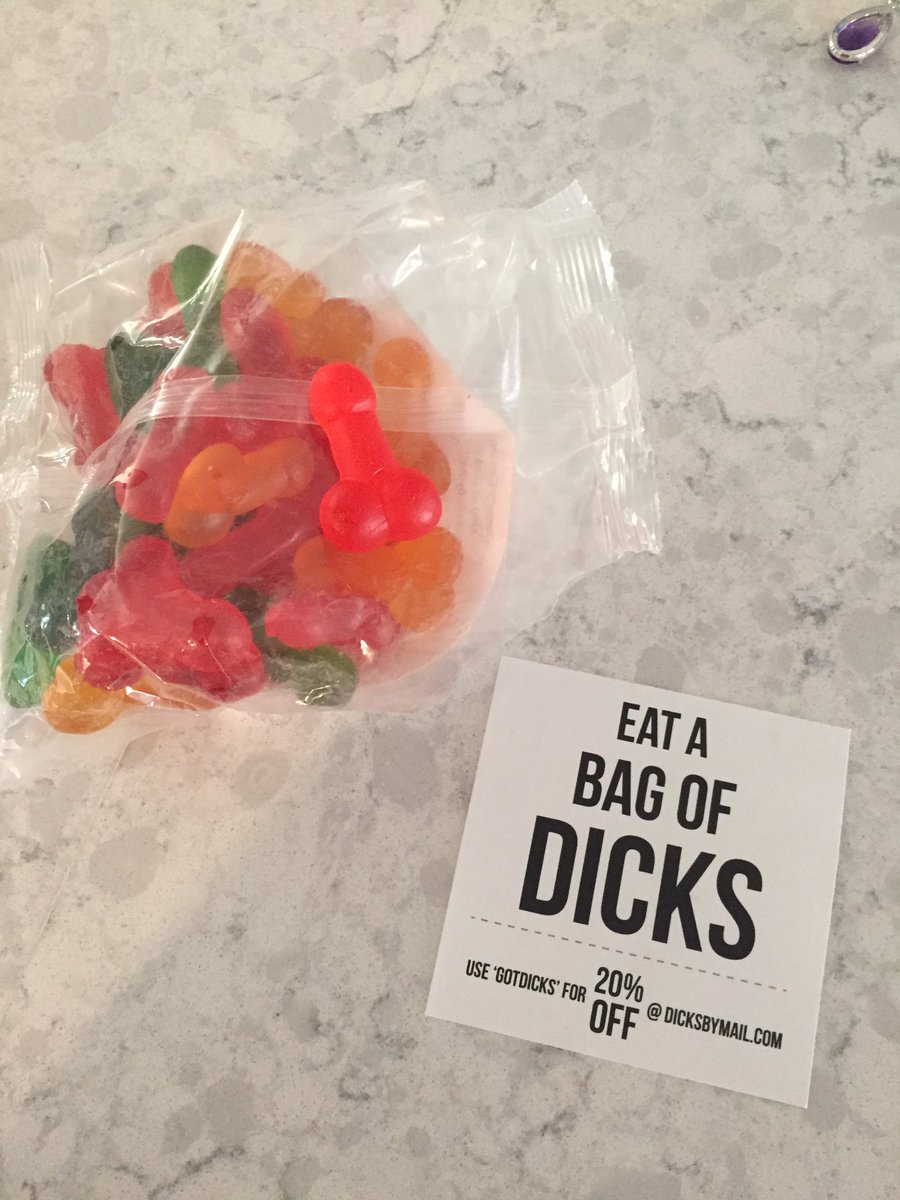 CinCinBear's tweet photo. Someone sent me a bag of dicks :3 I guess I'll be eating dicks all day. https://t.co/RFhuLOC9ml