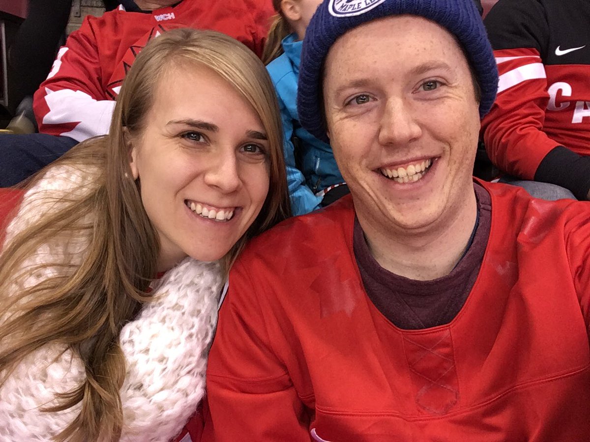 JLaszlo's tweet photo. Taking in Canada v. Latvia with the fiancée #WJC2017 #WorldJuniors #GoCanada @csturrock https://t.co/IwqtgJF1yv