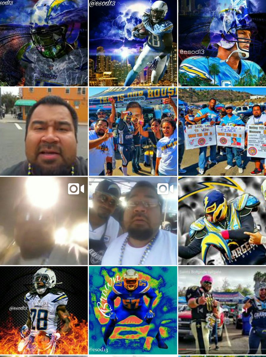 esod13's tweet photo. Last game of the season for the 
@Chargers I will be in the house, like always. Follow along with me. 
IG is esod13. #boltpride #BoltUp https://t.co/7npgnTcE4z
