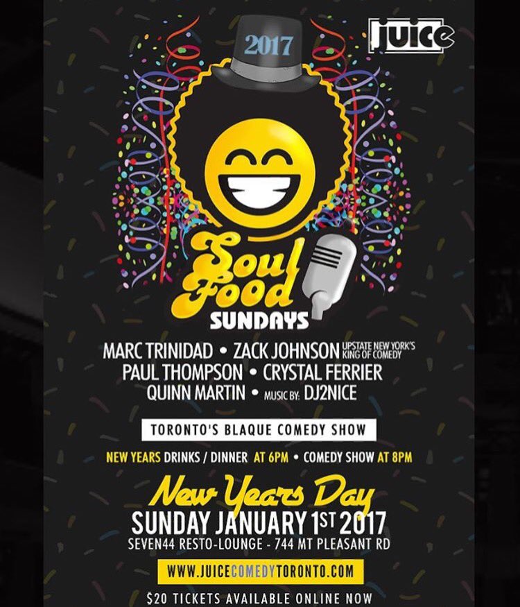 juicecomedyTO's tweet photo. Toronto!🗣THIS SUNDAY! New Year's Day!!!Come out and have a great time... laughter guaranteed 😁 #JuiceComedy #TeamJuice https://t.co/1DZ25rNn10
