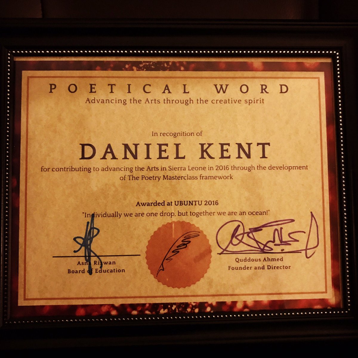 So grateful to @poetical_word for enabling me to make a positive difference this year. Heres to more BIG TINGS in 2k17. #poetry #education