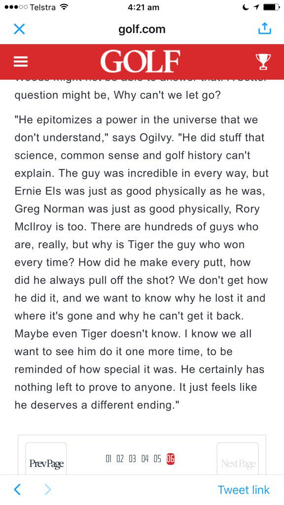 mikeclaytongolf's tweet photo. Ogilvy on Tiger. Exactly https://t.co/KCxfUqQj78