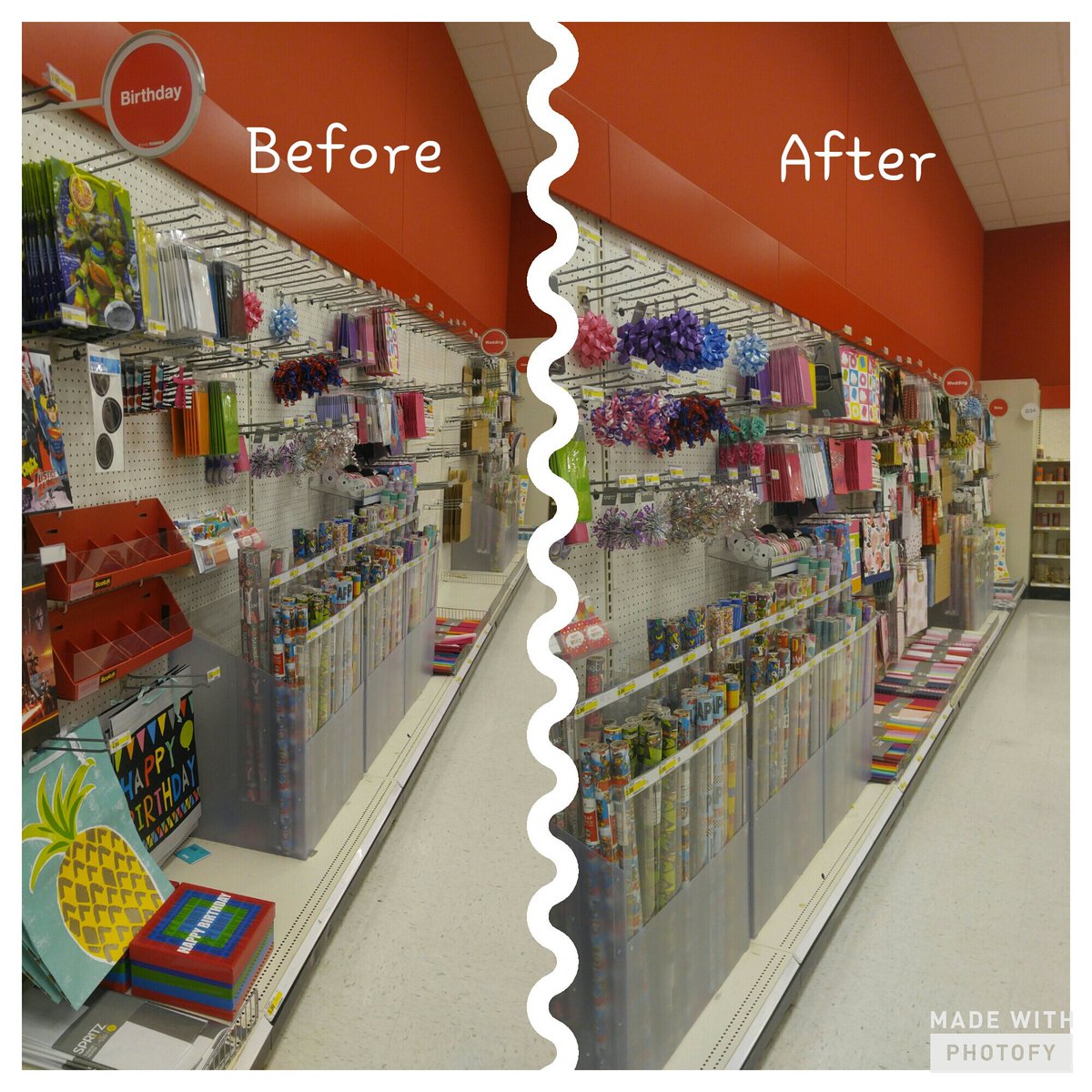 In the store, on the floor.