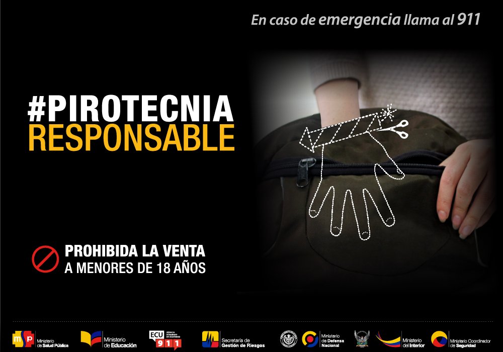 PoliciaEcuador's tweet photo. Los ojos, brazos y manos son los órganos más afectados por calor, fuego, chispas o explosión. #PirotecniaResponsable https://t.co/0hkgRaxAqT