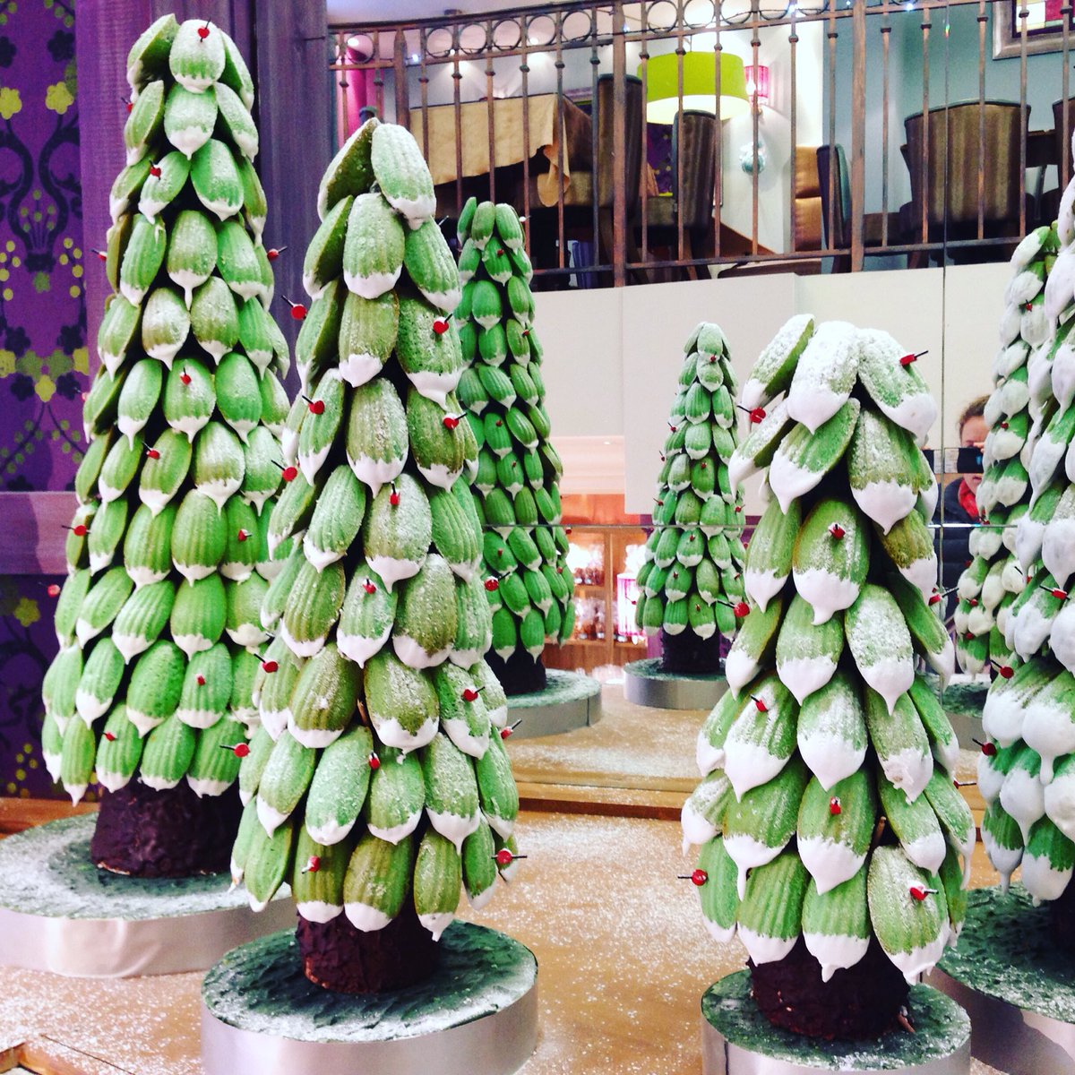 Madeleines Christmas Trees 🎄😍 #madeleines #christmastree #holidayfood #frenchcookies #3pm