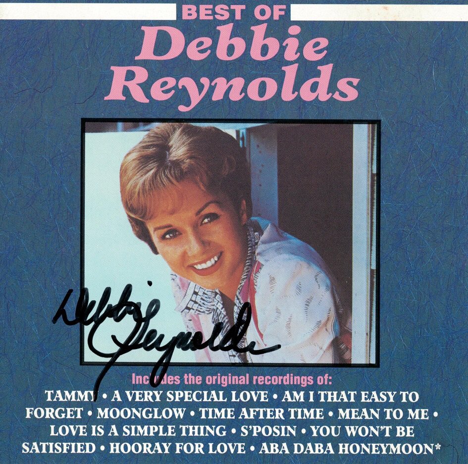 Listening to the Best Of <a href="/DebbieReynolds1/">Debbie Reynolds</a> CD, signed by #DebbieReynolds in Las Vegas in 1996.

#CarrieFisher #LasVegas #MGM #OldHollywood
