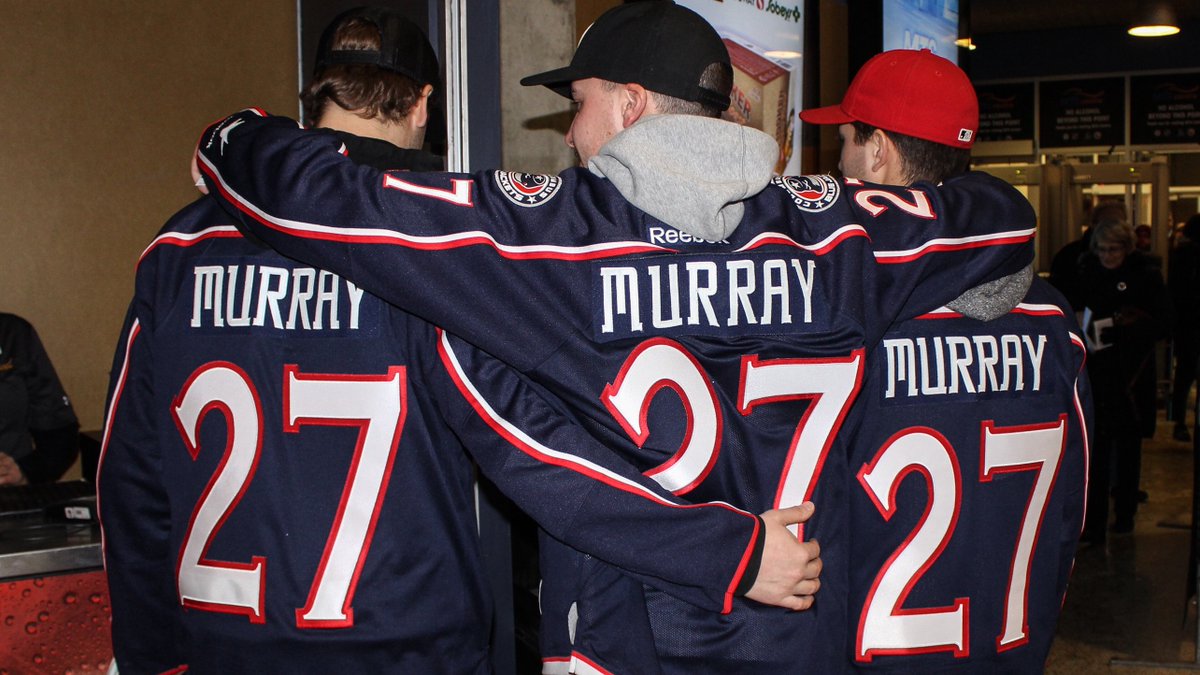 BlueJacketsNHL's tweet photo. Ryan Murray's fan section tonight! 👍 https://t.co/TlwVeOHHGQ