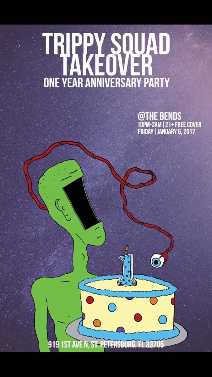 1 week till our one year anniversary party! Come get lit with the squad and kick off the new year!