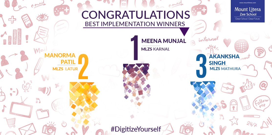 Mount_Litera's tweet image. This one is for the best implementers of #DigitizeYourself! Congrats  Meena, Manorama &amp;amp; Akansha.