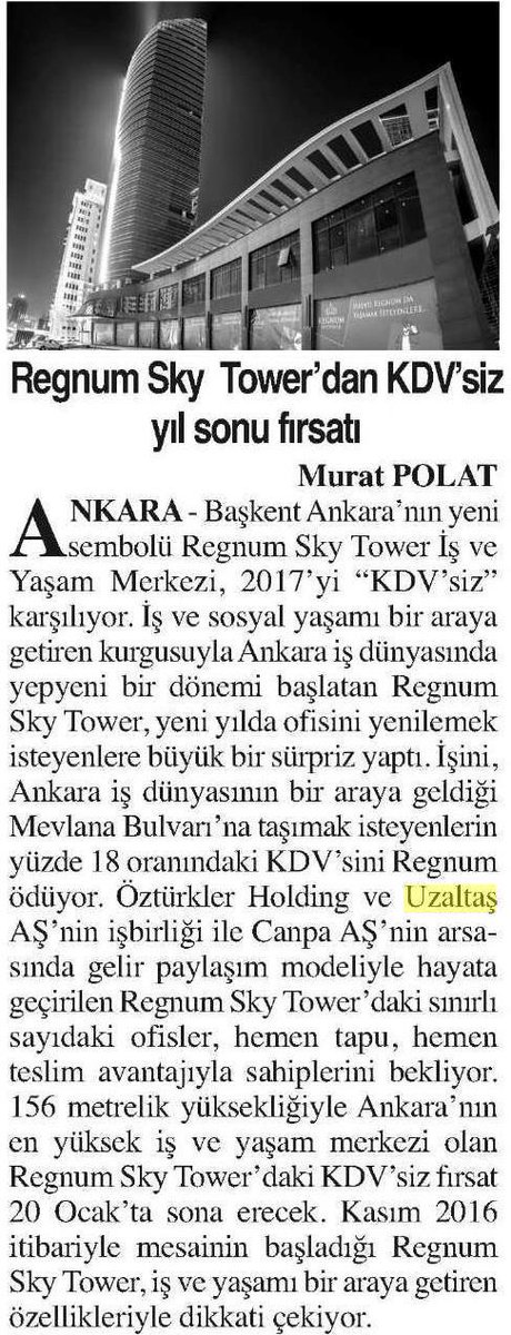 bodrumtanitim's tweet photo. @regnumskytower 'dan yıl sonu fırsatı
#2016yaSonSözüm #umutluyuz #yatırım #ofis #ankara 
via @anayurt_06 
@RegnumdaYasam  @NalPala https://t.co/obHEqLuFk3