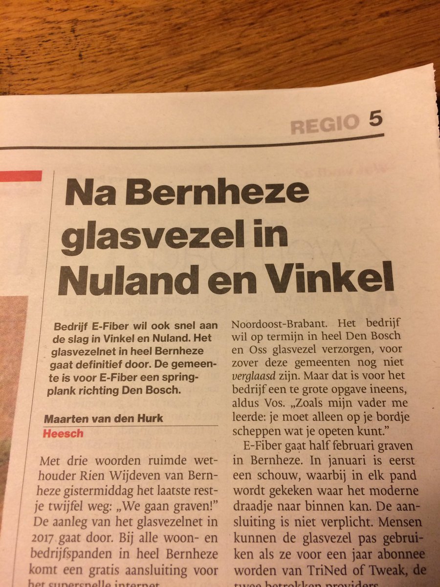 Hans_Brouwers's tweet photo. Op de laatste dagen van 2016 wordt een mooie ambitie uitgesproken door @E_FIBER en @TriNed #glasvezel in Nuland en Vinkel..Ik zeg doen !! https://t.co/zxhWEw4t5D