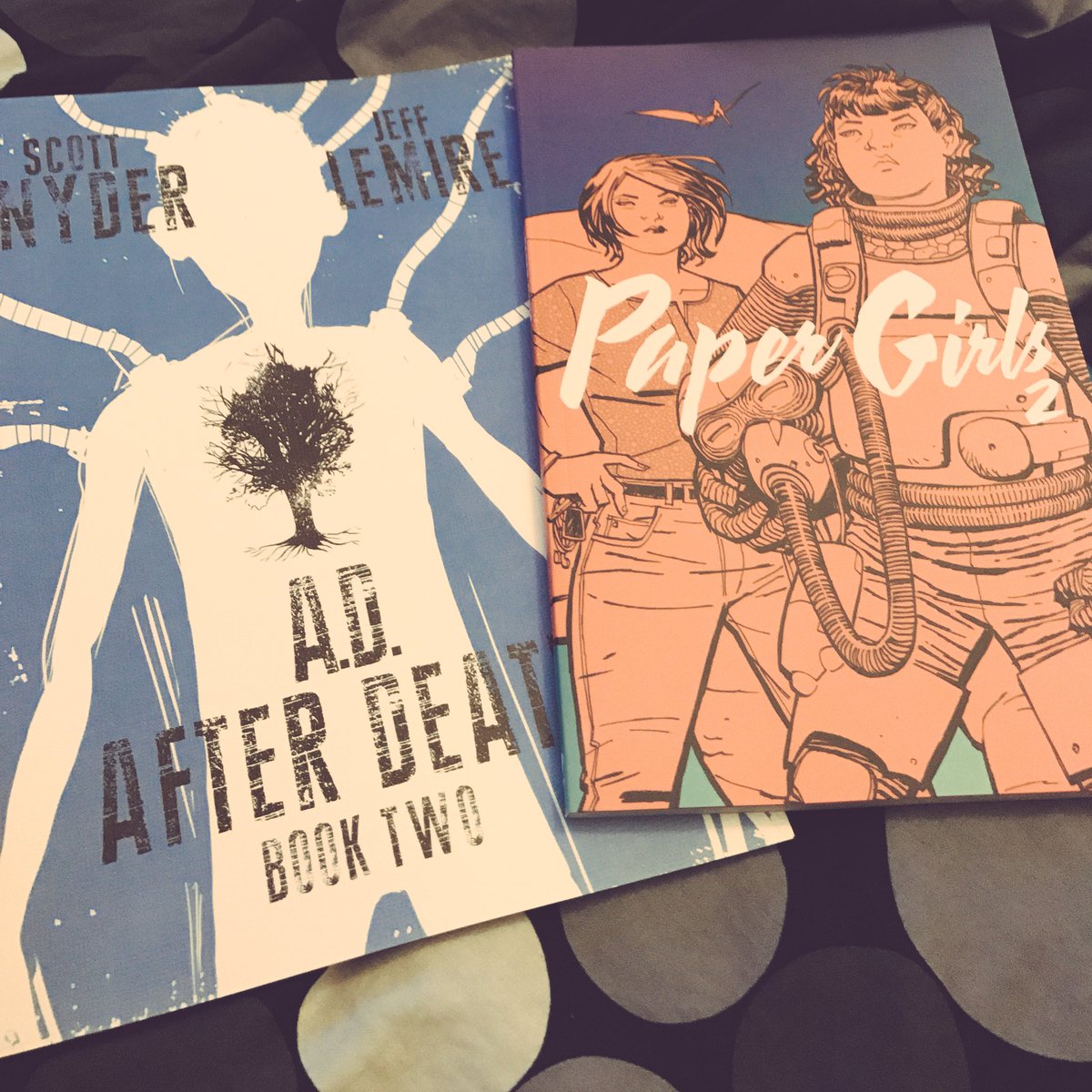 Briansharks's tweet photo. Excited to read these #papergirls #ADafterdeath #imagecomics https://t.co/I0PPmFvm9l