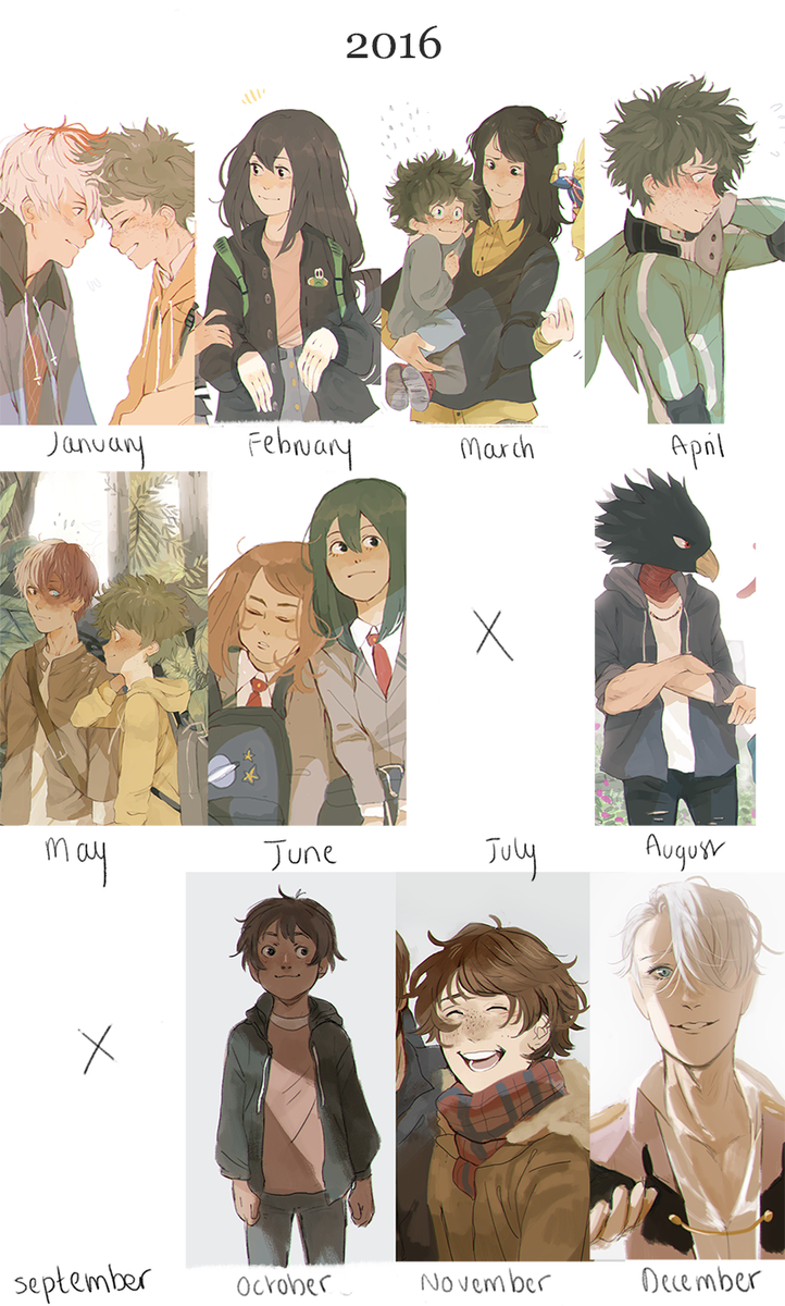 art summary for this year - barely could draw anything this summer but otherwise this year was pretty much bnha/yoi 