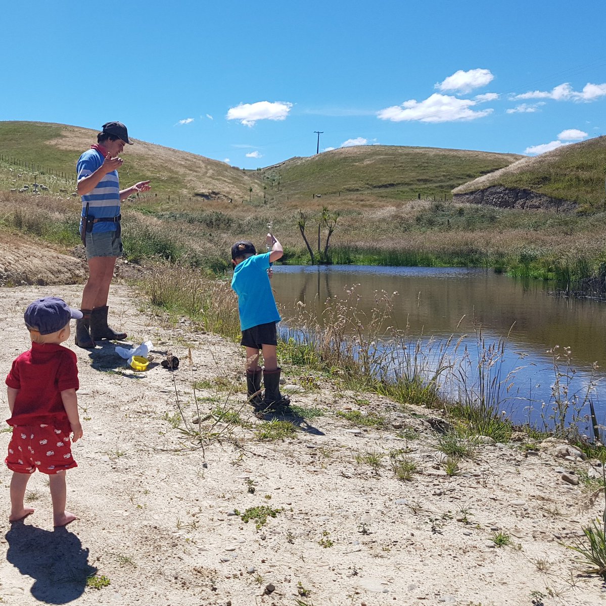 Out at the new #dam on #haunui to put the eel line out this arvo #downtime #southwairarapa #summer #eelhunt #nzkids