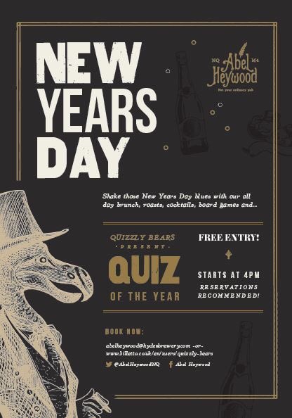QuizzlyBears's tweet photo. Fancy a BIG QUIZ OF THE YEAR??? Join us on NYD @ 4pm for our FREE quiz at the @abelheywoodnq quizzing all things 2016! 🎉🎊🐻 #newyear #MCR https://t.co/uTUTav08uu