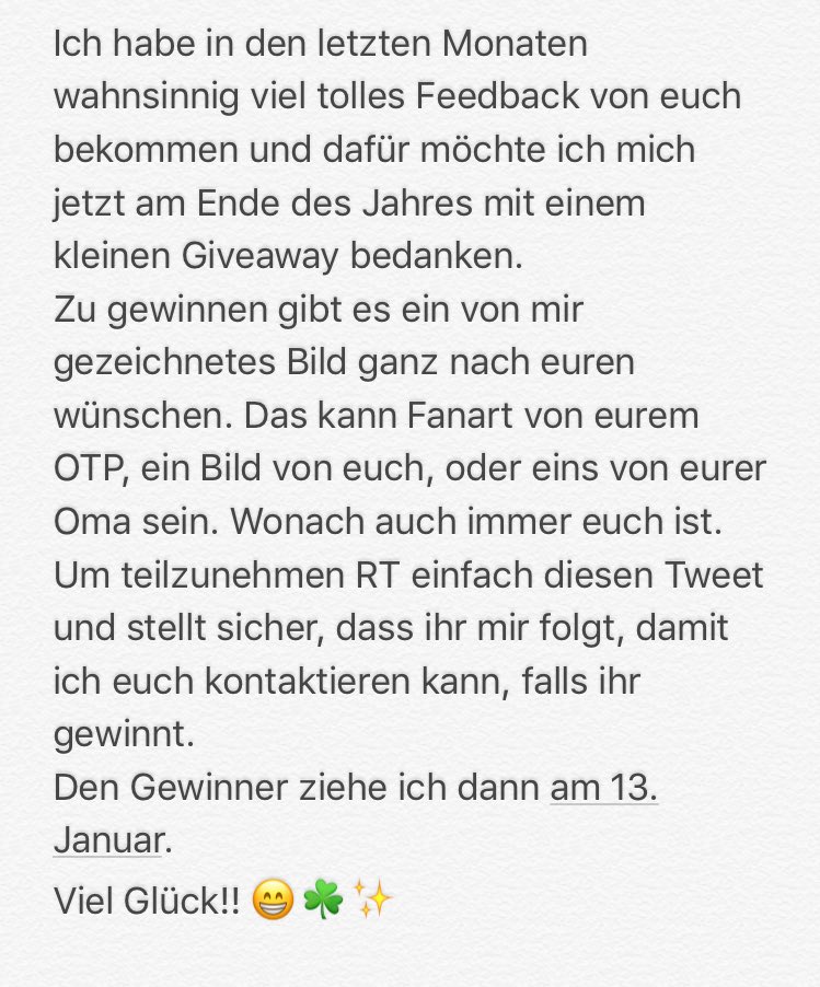 Ich gebe zum Ende des Jahres ein Bild nach Wahl an euch weiter!! 😁🎉