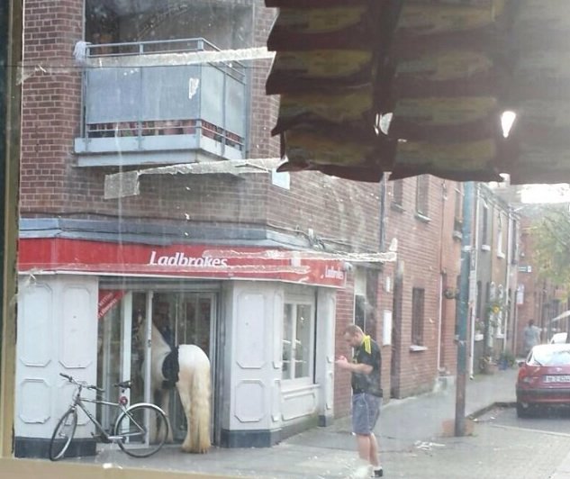 Meath street, Dublin. You can literally back a horse in the bookies.