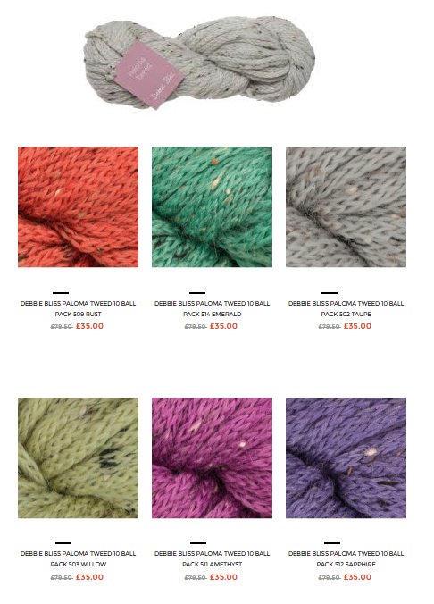 MyWoolShop's tweet image. Debbie Bliss Paloma Tweed £35.00 for a pack of 10! Save £44.50! #dealoftheday #debbiebliss #paloma #tweed #yarn #wool #deal @debbieblissnews