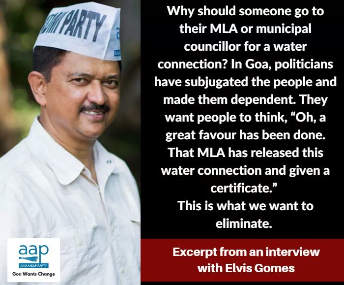 AAP's <a href="/ielvisgomes/">Elvis Gomes</a> represents "Government of the People". 

He sees effective governance and speedy execution as a duty, not as a favour.