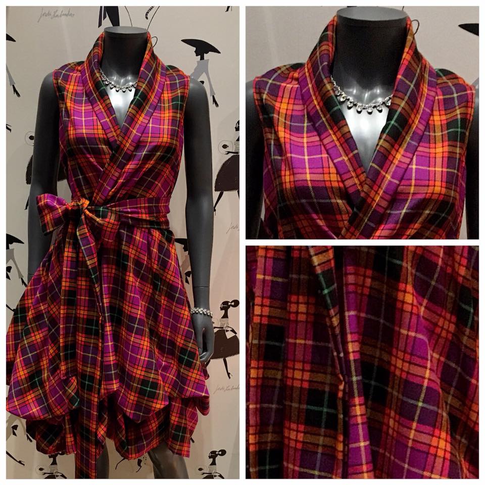 Tribal Tartan trench dress THE ideal Hogmanay party dress. Exclusively by Kilbucho of North Berwick. Made to order in 100's of clan tartans.