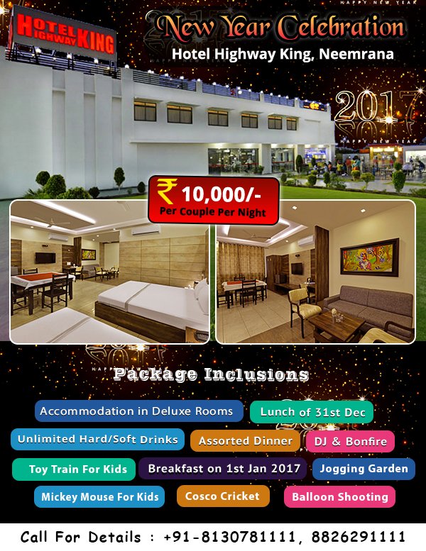 OysterBeach's tweet photo. #TimeUpModi #Hotel Highway King #NewyearWith9Apps New Year packages near #delhi #gurgaon #call-08130781111
https://t.co/G8qhXJo91A https://t.co/UNKdcJiOy6