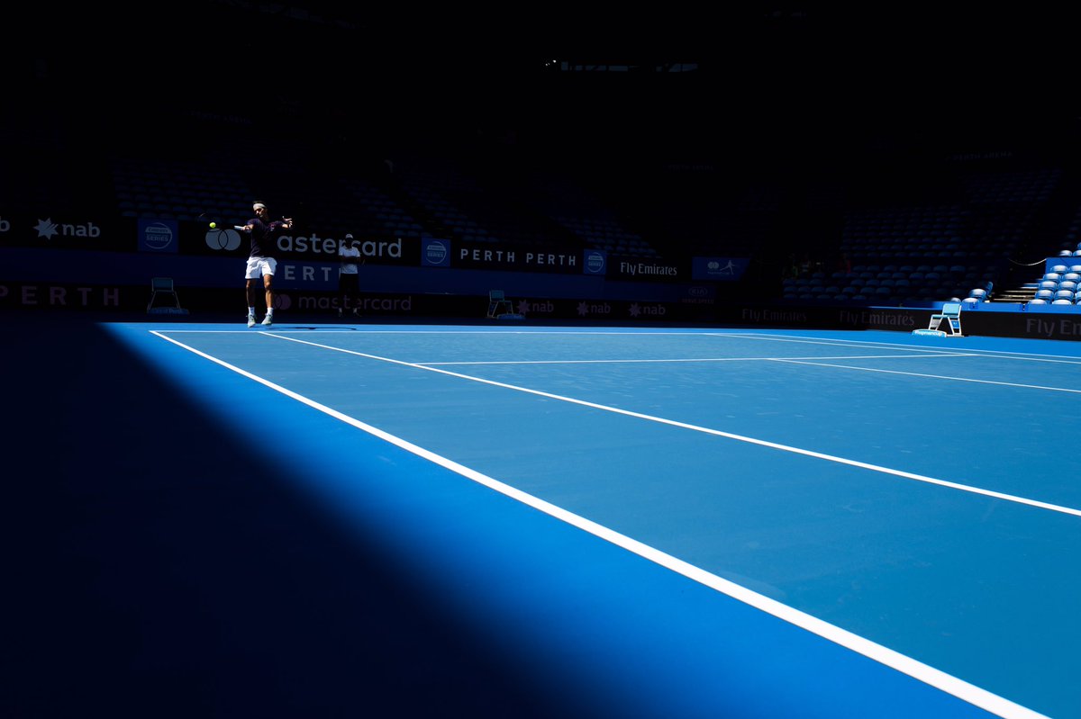 rogerfederer's tweet photo. Second day at the office ✅ https://t.co/O1tkooSllK