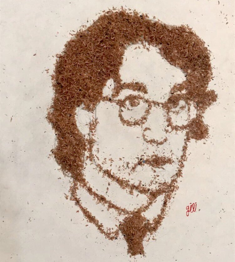 PaulMcdrawing's tweet photo. Drew you with pencil shavings https://t.co/HvdKFqEYIN