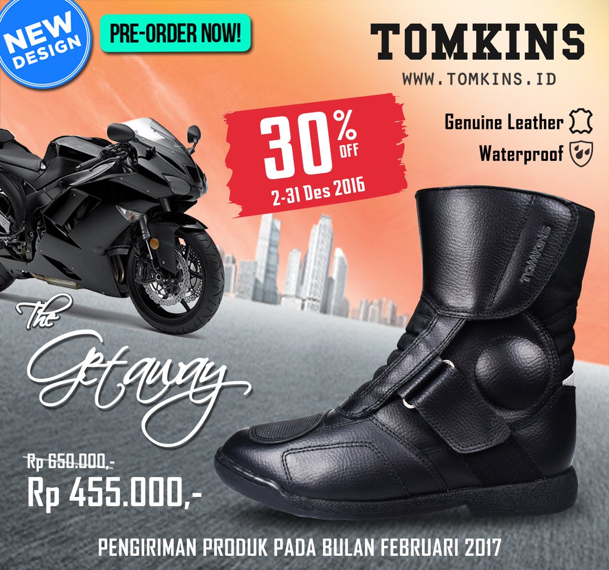 THE GETAWAY size 40-44

Diskon spesial 30% selama periode pre-order, 2-31 Desember 2016. Koleksi segera !!

tomkins.id