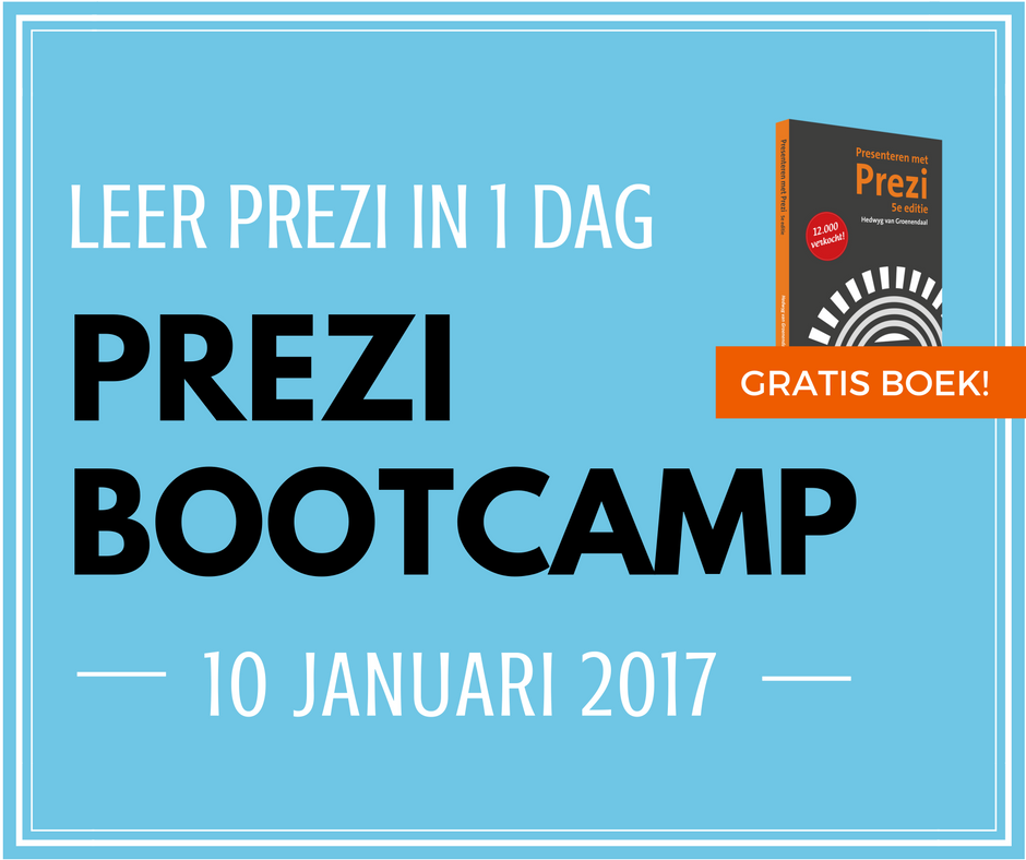 Leer Prezi in 1 dag op 10 januari 2017 in Utrecht: preziuniversity.nl/prezi-bootcamp… Alleen vandaag en morgen nog €200 korting en gratis boek!